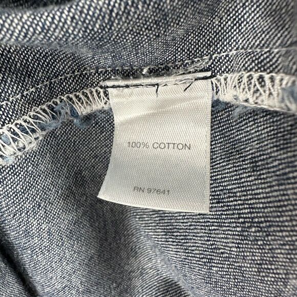 J Jill Denim Shift‎ Shirt Dress Womens SMALL Blue Jean Cotton Patch Pockets - Picture 5 of 8